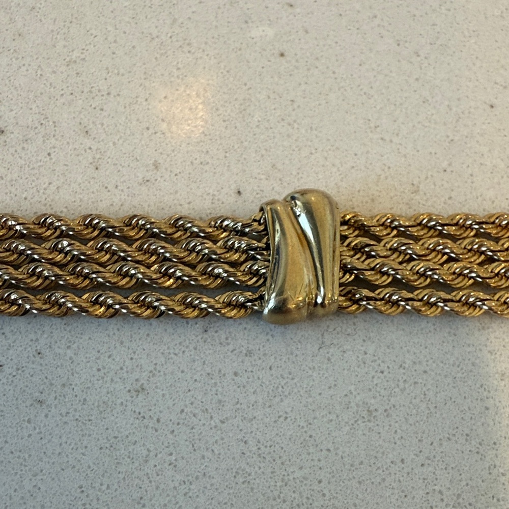 Timeless Italian 14kt solid gold triple rope bracelet - Picture 13 of 16
